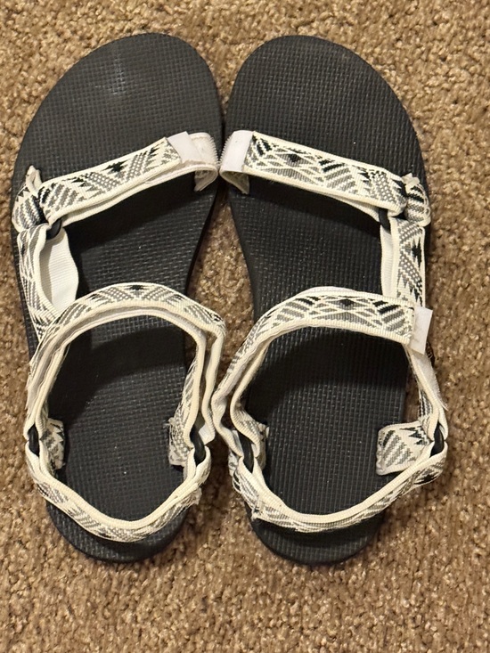 Teva Shoes - Teva Black Footbed with Ivory Straps Sandals